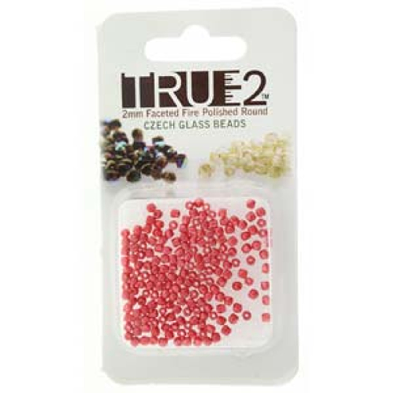 Pastel Dark Coral True 2mm Fire Polish Beads (2g) FPR0225010