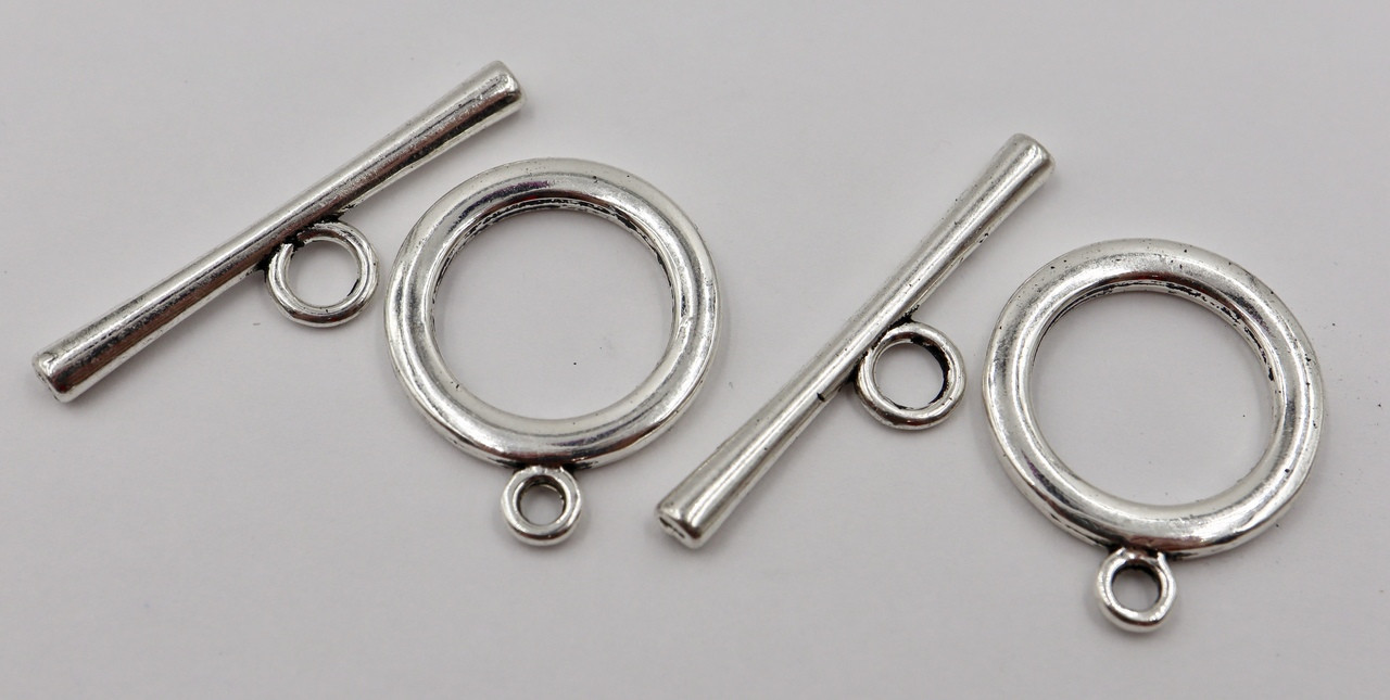 26x21mm Thick Circular Toggle (2 Sets) Pewter