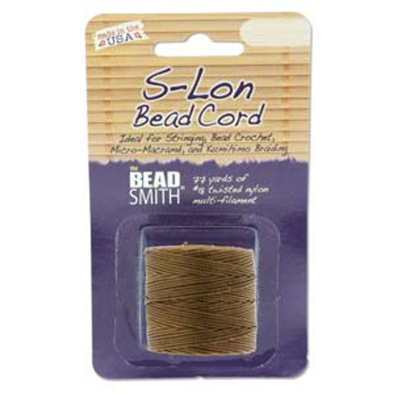 S-LON BEAD CORD TEX 210 1/CD MILK CHOCOLATE-Approx 77 Yards