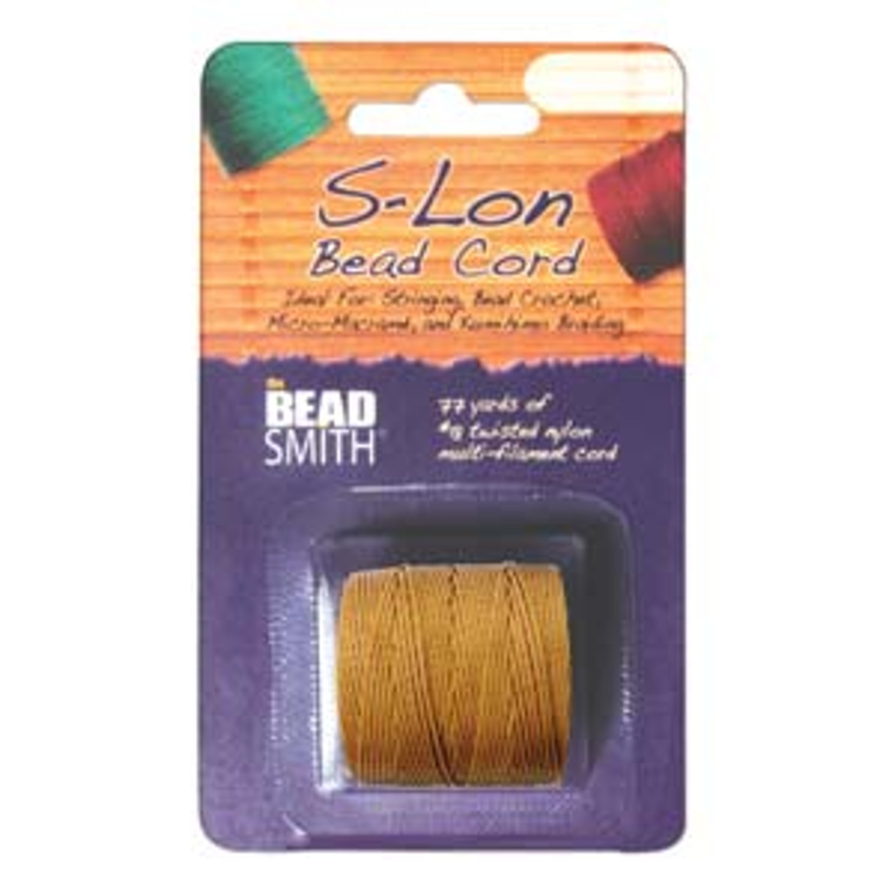 S-LON BEAD CORD TEX 210 1/CD GOLD-Approx 77 Yards