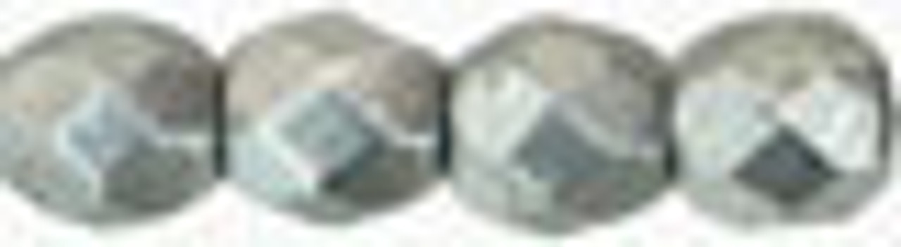 4mm Matte Metallic Silver Fire Polish (50 Beads)