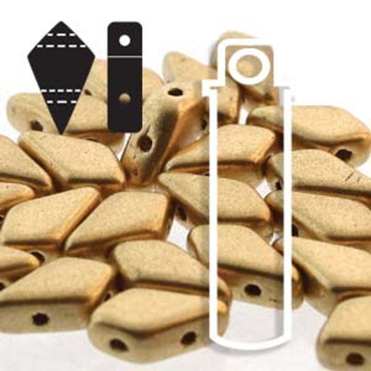 9x5mm 2HL Kite Bead Bronze Pale Gold (24 Grams) KT9500030-01710