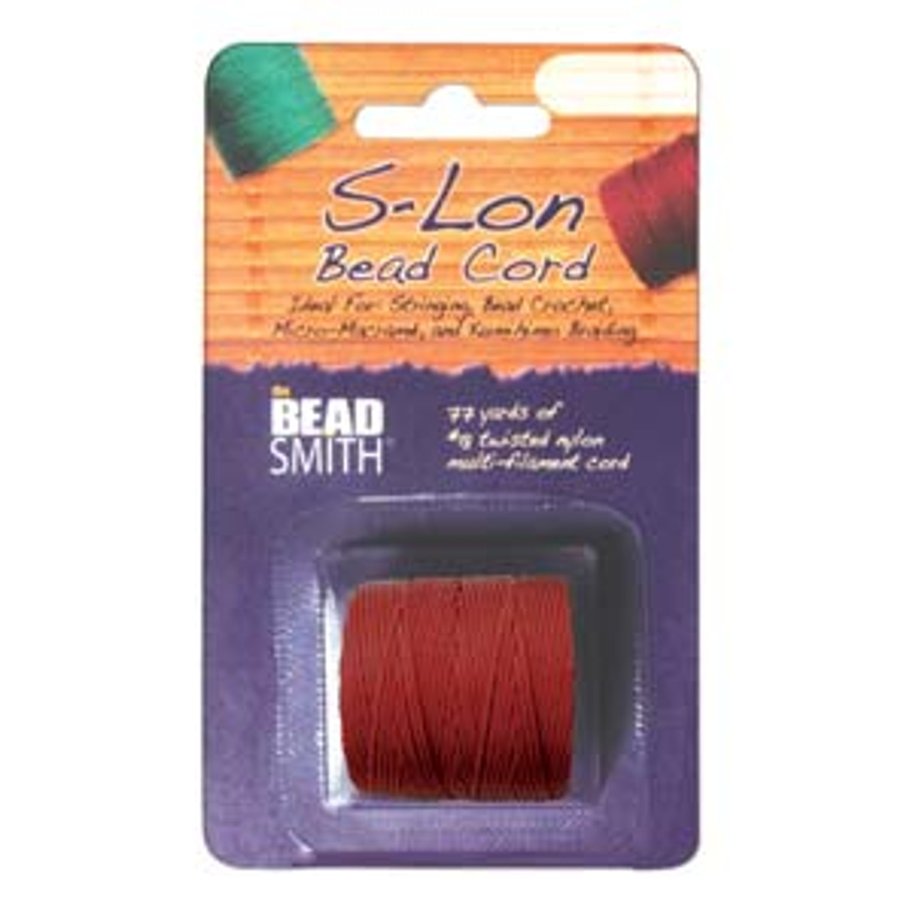 S-LON BEAD CORD TEX 210 1/CD DARK RED-Approx 77 Yards