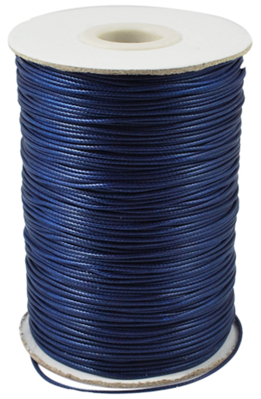 .5mm Dark Blue Waxed Polyester Cord - 10yds