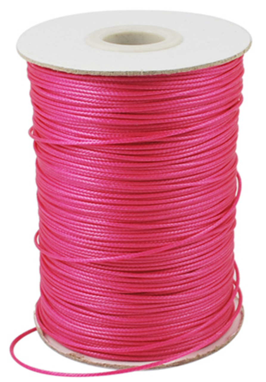 Korean Waxed Polyester Cord, Bead Cord, Deep Pink, 1.5mm(Sold Per Yard)