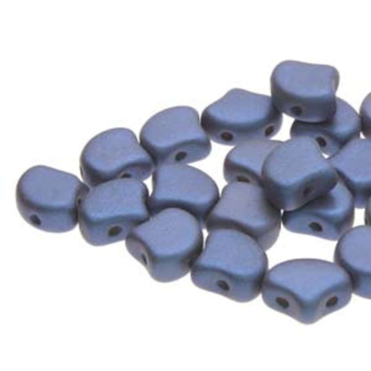 7.5x7.5mm Chatoyant Shimmer Blue Ginko Beads (8 Grams) Approximately 30-35 Beads