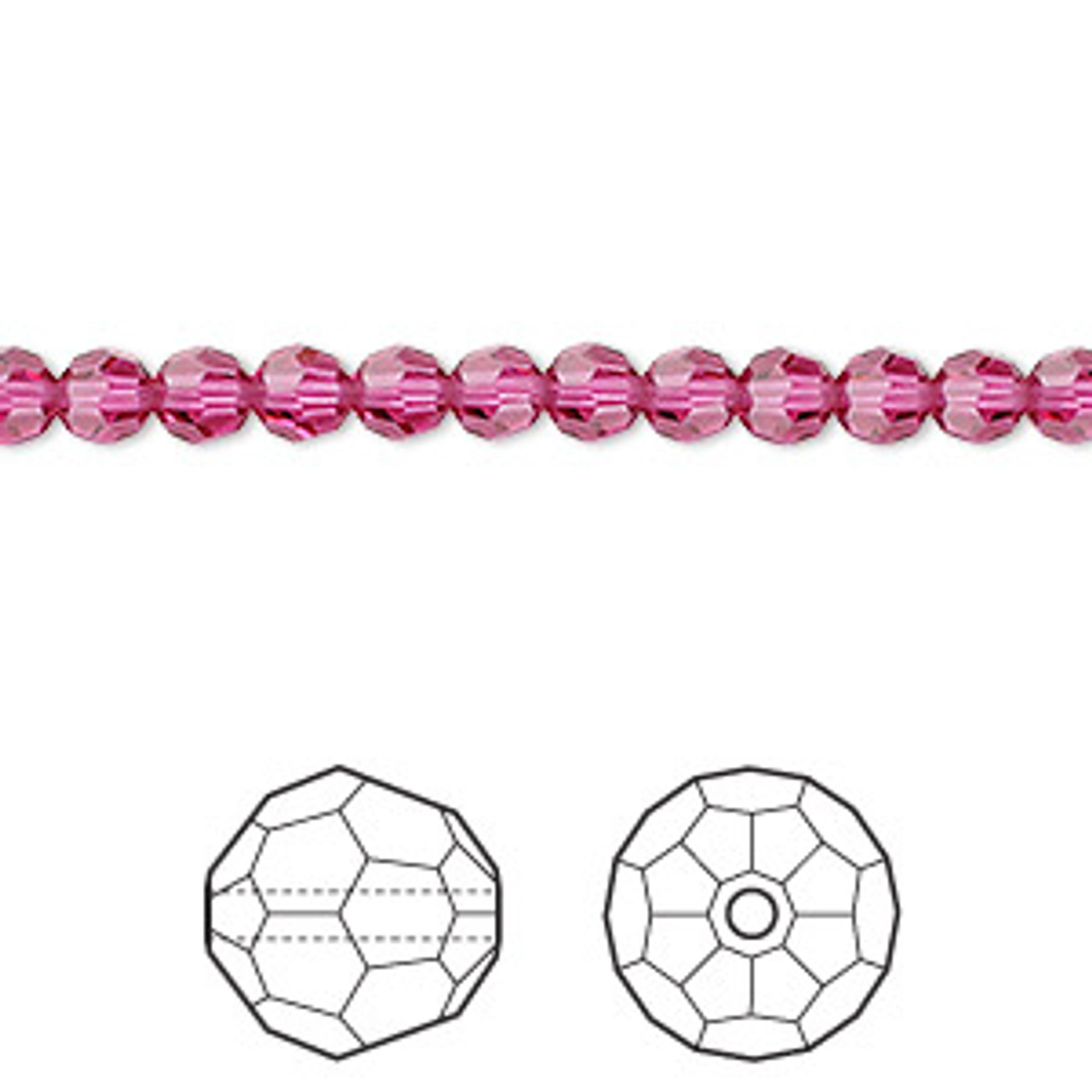 4mm Fuchsia Austrian Round 12pk