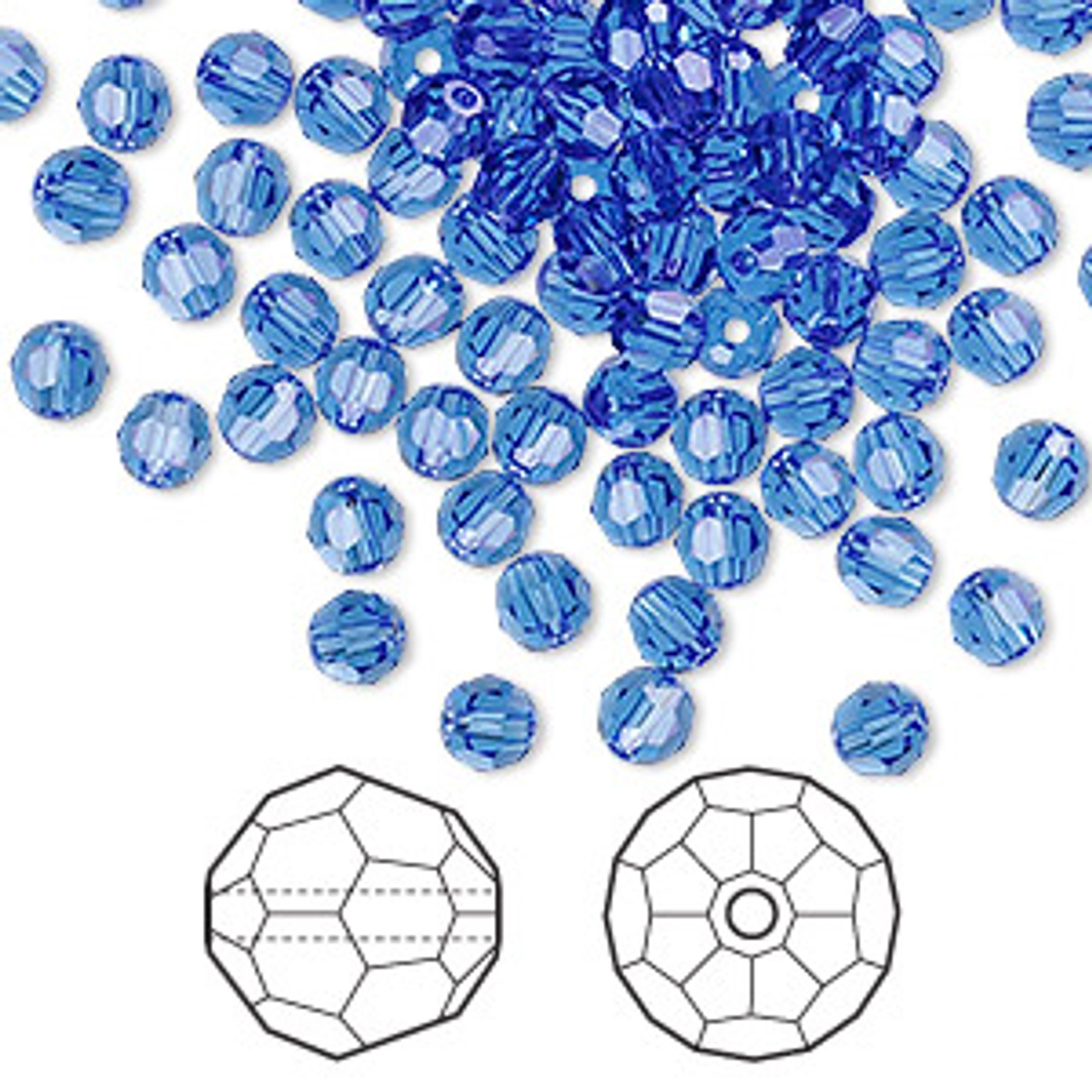 4mm Sapphire Austrian Round (12pk)