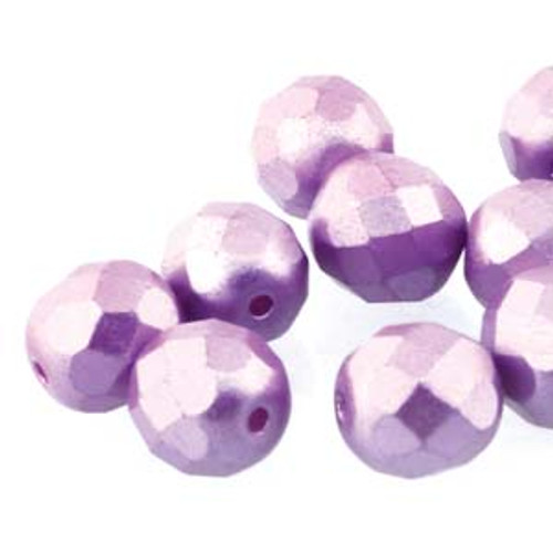 8mm Pastel Lilac Fire Polish Beads (19 Beads per strand)