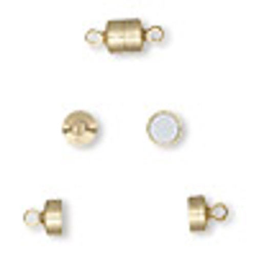7x6mm Barrel Magnetic Gold Plated Clasp 2pk