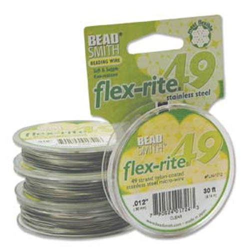 49 Strand .012 Clear Flex Rite Beading Wire - 100 Feet