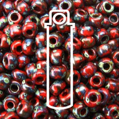 11/0 Matte Red Garnet Picasso Miyuki Seed Beads (22 Grams) 11-4513