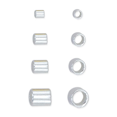 Crimp Tube Variety Pack, Size 1, 2, 3, 4, Silver Plated, 600 pc