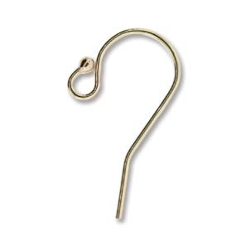 11.5x20mm Gold Filled EarWire with Ball (1 Pair)