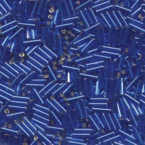 6mm Silver Lined Dark Sapphire Bugle Beads (20 Grams) BGL2-048