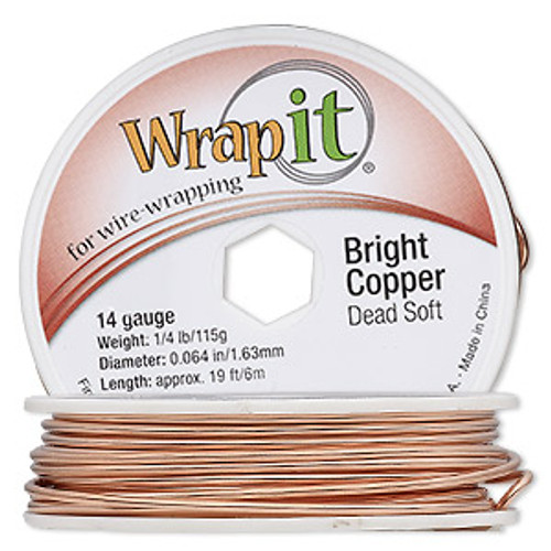 14ga Dead Soft  Bight Copper Wire 19 feet