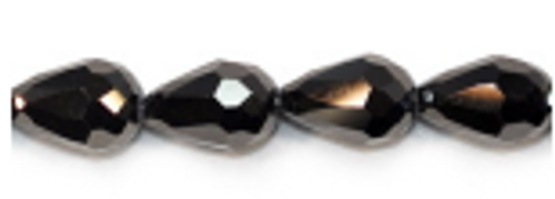 4pk 14x10mm Hematite Thunder Polish Teardrop