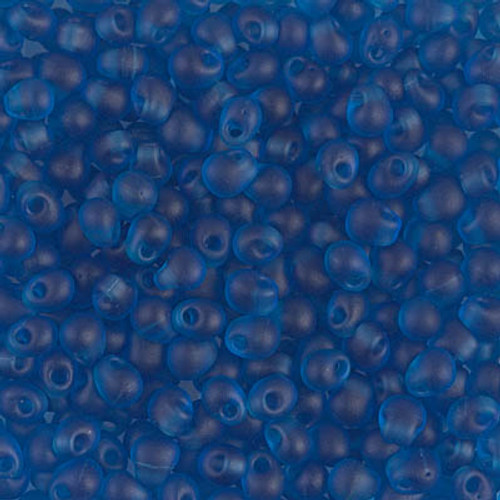 3.4mm Matte Transparent Capri Blue Drop Beads (10 Grams) DP-149F