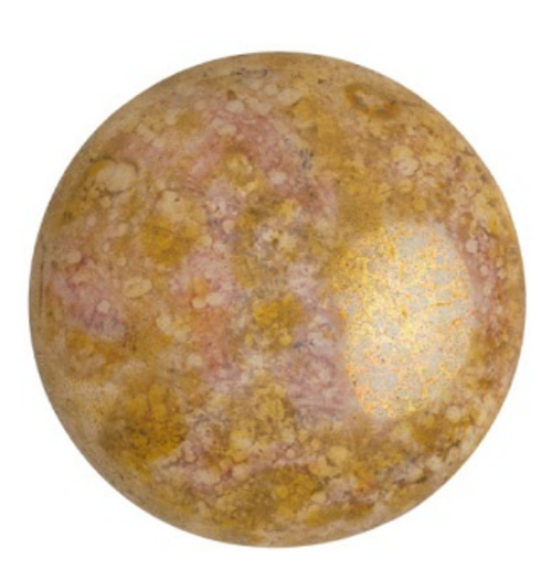 18mm Opaque Rose/Gold Ceramic Look Par Puca Cabochon (1 piece) #03000/15695