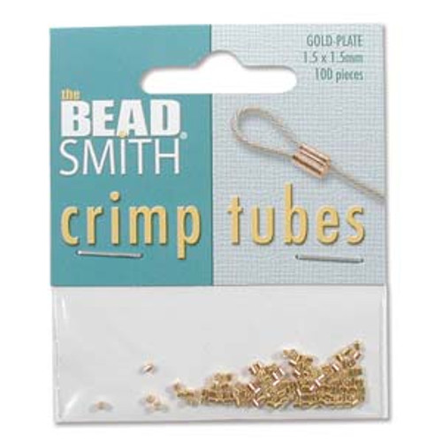 1.5x1.5mm Gold Plated Crimp Tubes (100pk)