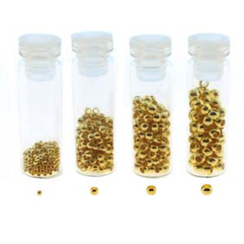 Gold Plated Crimp Bead 600pcs/box 1.3mm 1.8mm 2mm 2.5mm 150ea