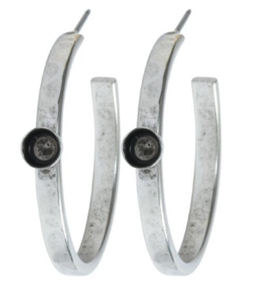 Silver Earring Post Hoop Bitsy Post (1 Pair)