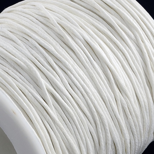 1mm White Waxed Cotton Cord (5yds)