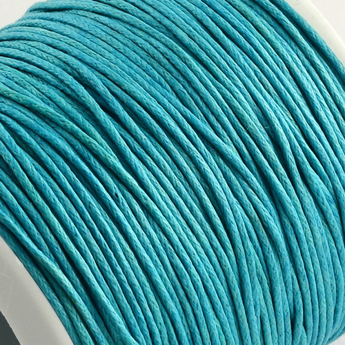 1mm Light Sky Blue Waxed Cotton Cord (5yds)