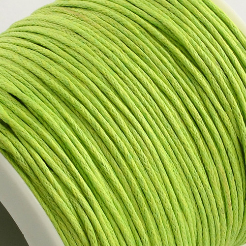 1mm Green Yellow Waxed Cotton Cord (5yds)