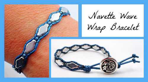 Navette Wave Wrap Bracelet PRINTED Pattern (Mailed to your home)