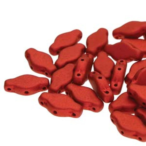 6x12mm Chalk Lava Red 3HL Navette Beads (20 Beads)