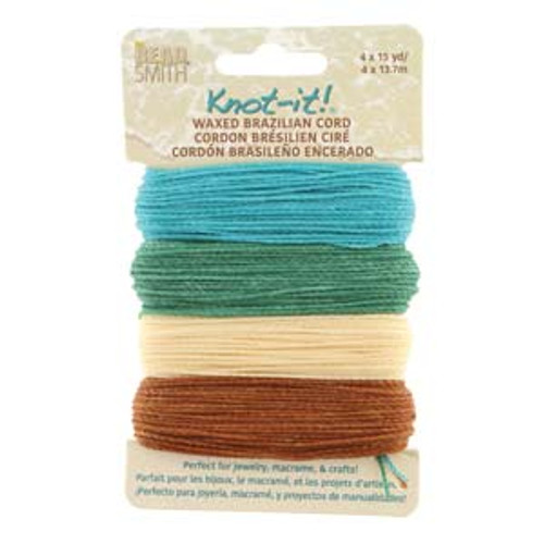 Beach N' Sea Brazilian Waxed Cord Mix (4 Colors 15yds of each color)