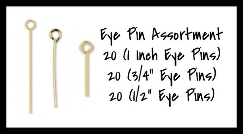 Gold Plated Eye Pin Assortment Gold Plated Eye Pin Assortment