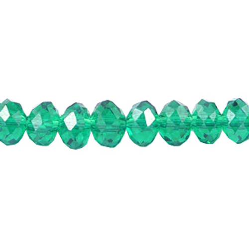 3X2mm Green Zircon Faceted Roundel (Aprrox 150 Beads) #36