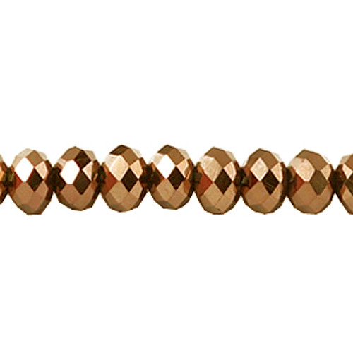 3X2mm Copper Faceted Roundel (Aprrox 150 Beads) #32