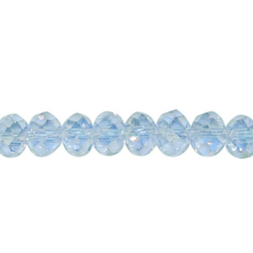 4x3mm Light Aqua Faceted Roundel (115-118 Beads) #16