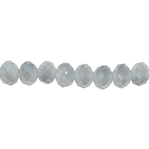 4x3mm White Jade Gray Blue Faceted Roundel (115-118 Beads) #45GB