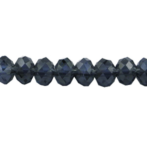 6x4mm Mexican Blue Faceted Roundel (100 Beads) #38