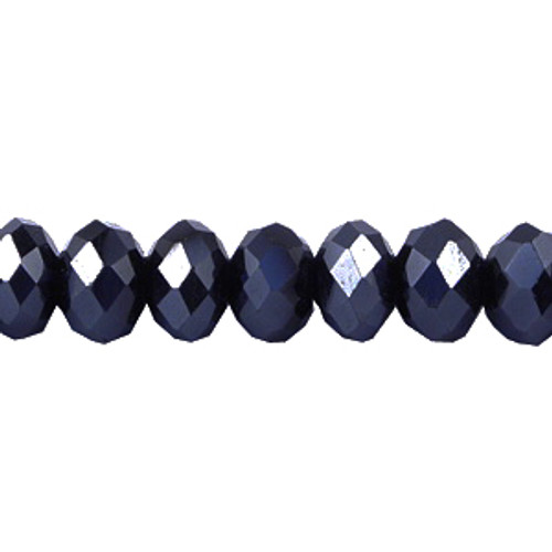 6x4mm Gunmetal Faceted Roundel (100 Beads) #28