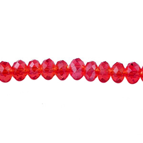 8x6mm Red Faceted Roundel (65 Beads) #12