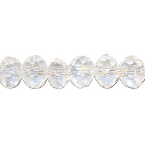 8x6mm Crystal AB Faceted Roundel (65 Beads) #1AB