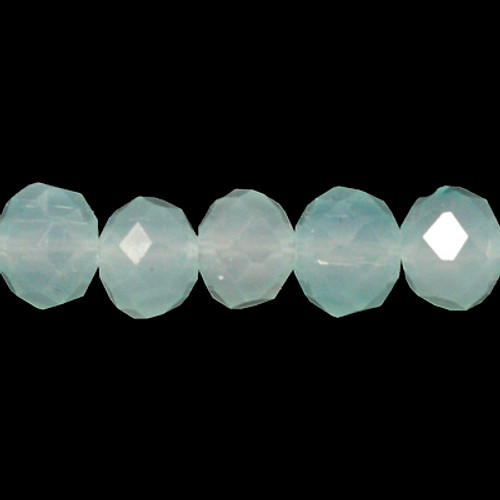 8x6mm Lt Aqua Jade Faceted Roundel (65 Beads) #73