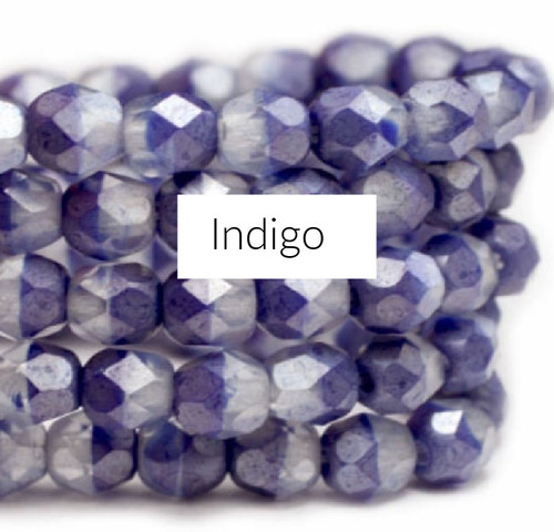 4mm Indigo Fire Polish Beads (50pk) 4mm Indigo Fire Polish Beads (50pk)