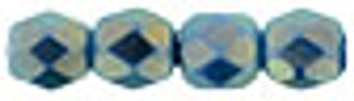 4mm Halo Ethereal Azurite Fire Polish Beads (50pk)