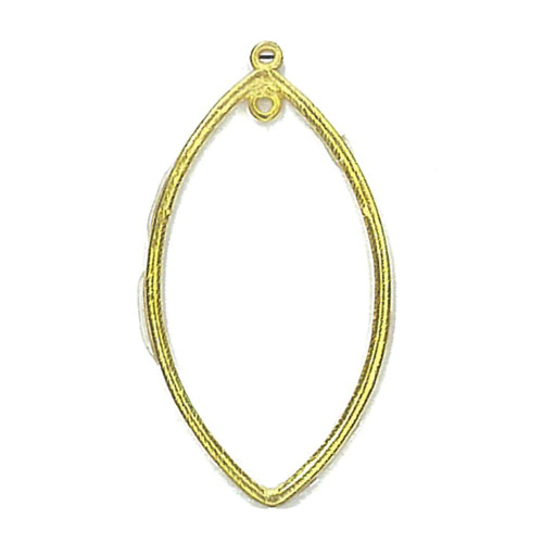 Gold etched 47X28mm marquise hoop charm (2pk)