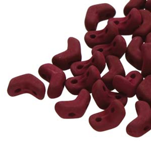 6x2mm Matte Velvet Maroon Mini Chevron Beads (10 Grams)