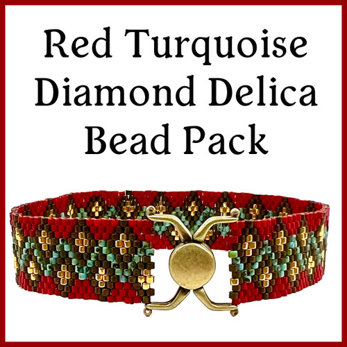 Red Turquoise Diamonds Bracelet BEAD PACK