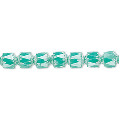 6mm Turquoise & White Cathedral Beads (Approx 65 Beads)