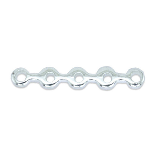 12pk  Five Hole Wavy Spacer - Silver Plated