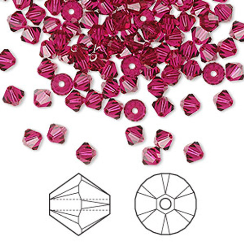 4mm Ruby Austrian Crystal Bicone (12pk)